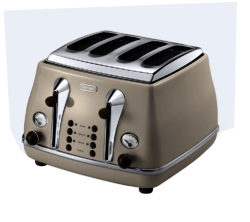 DELONGHI  Icona Vintage CTO-V4003BG 4-Slice Toaster - Cream